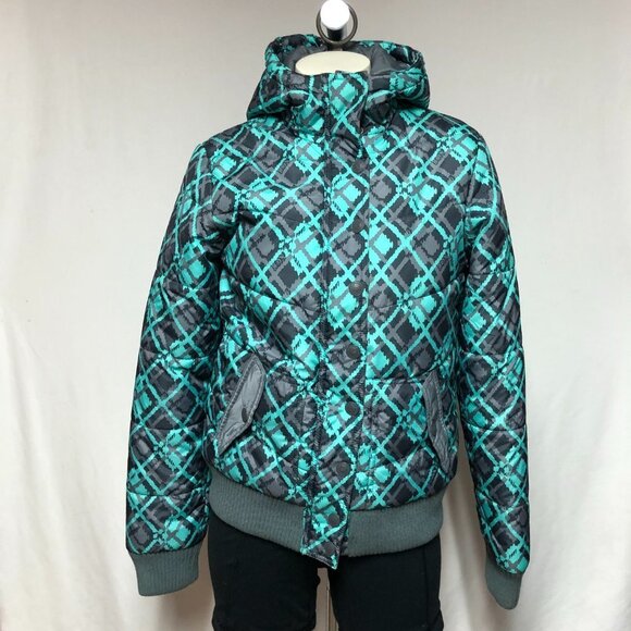 NWOT Fox Riders Teal, Grey, Black Winter Coat With Faux Fur Removable Collar - Picture 4 of 16